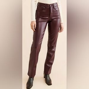 Good American Burgundy Straight Leg Jeans